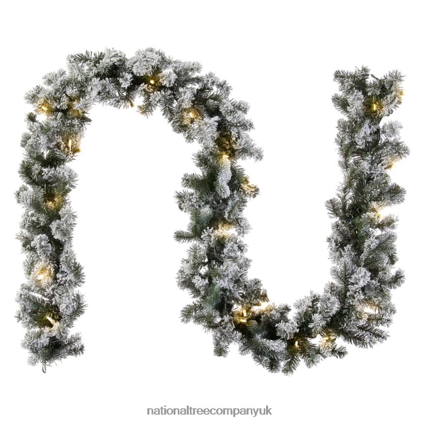 Greenery | National Tree Company Pre-Lit Feel Real Artificial Christmas Garland Green Camden White Lights Decorated With Pine Cones Berry Clusters Plug In Christmas Collection 9 Feet F2L4F35